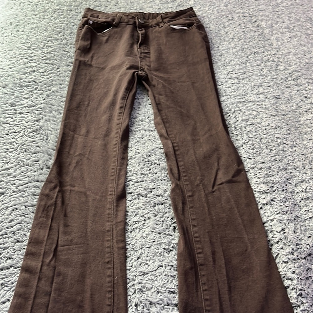 Brown bell bottom jeans